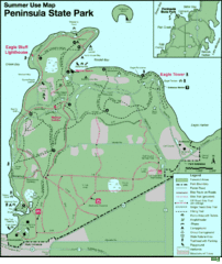 Peninsula State Park Map Peninsula State Park Map