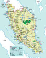 Peninsular Malaysia Tourist Map