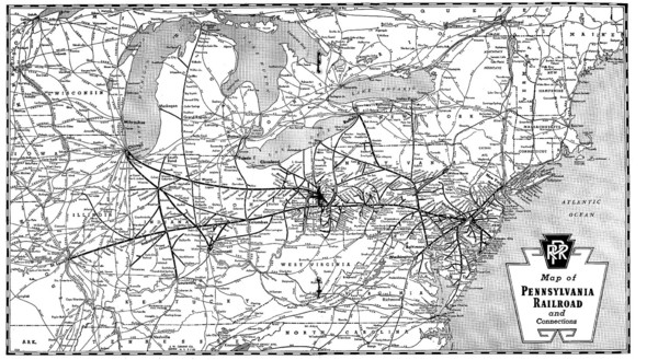 Pennsylvania Railroad System Map