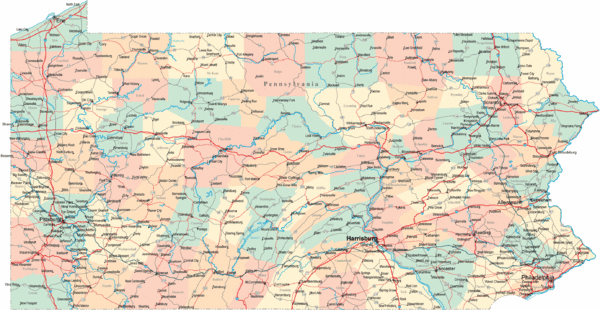 Pennsylvania Road Map