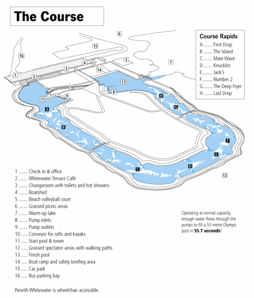 Penrith Whitewater Stadium Course Map