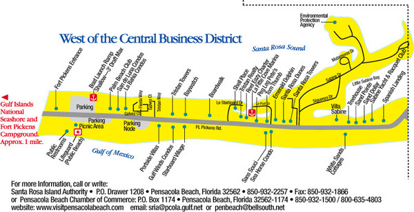 Pensacola Beach Tourist Map