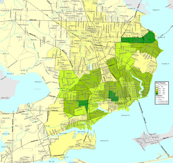 Pensacola, Florida City Map