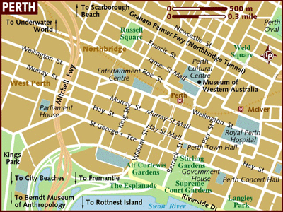 Map Of Perth City Centre Perth Australia City Map - Perth Australia • Mappery
