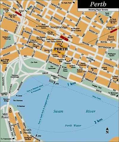 Perth, Australia City Map