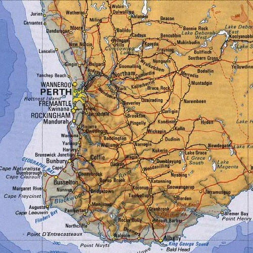 Perth, Australia Region and City Map