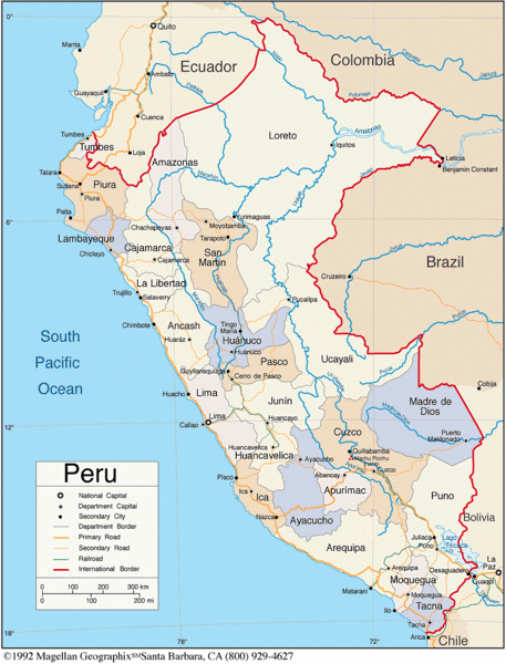 Peru Tourist Map