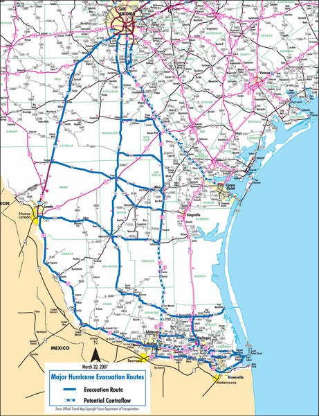 Pharr Texas Hurricane Evacuation Route Map
