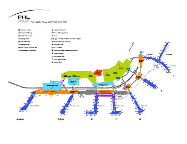 Philadelphia International Airport Terminal Map