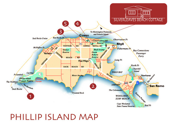 Phillip Island, Australia Beach Map