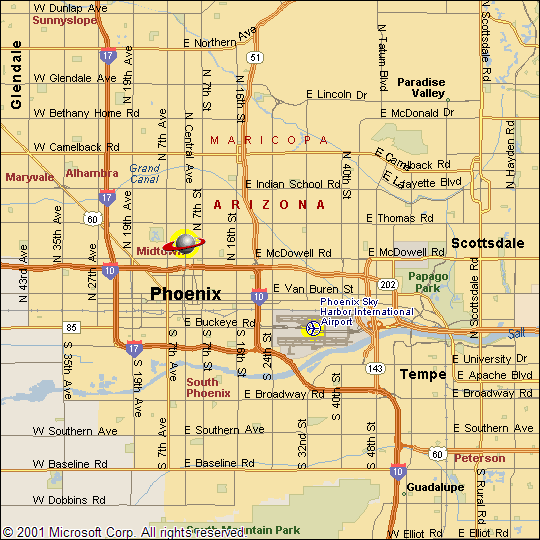 Phoenix City Map - Phoenix Arizona • mappery
