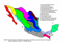 Physiographic Mexico Map