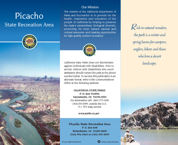 Picacho State Recreation Area Map