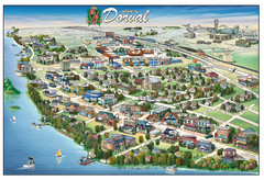 Pictorial map of Dorval