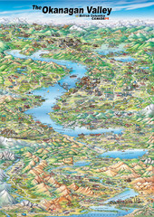 Pictorial map of the Okanagan Valley