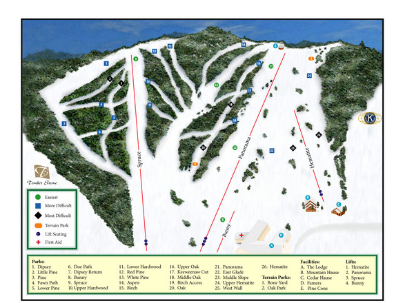 Pine Mountain Resort Ski Trail Map