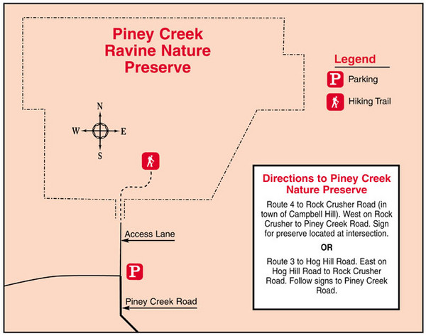 Piney Creek Ravine, Illinois Site Map
