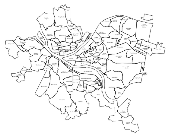 Pittsburgh neighborhoods Map