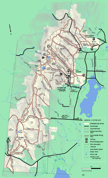 Pittsfield State Forest winter trail map
