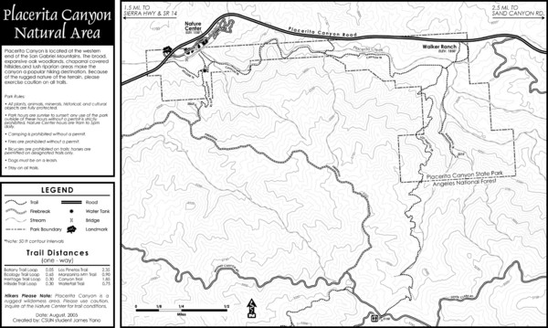 Placerita Canyon Trail Map