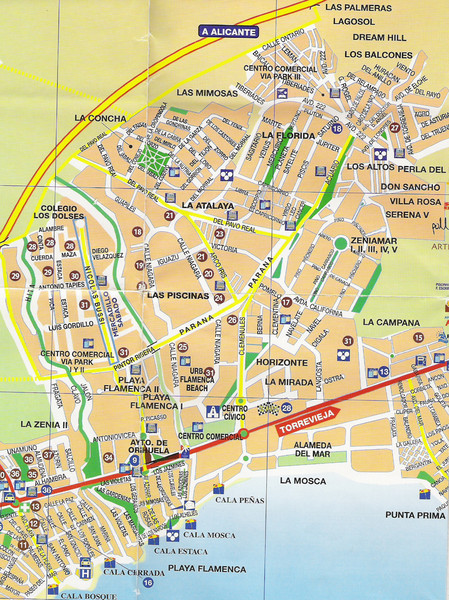 Orihuela Costa Spain Map Playa Flamenca Tourist Map - Playa Flamenca Spain • Mappery