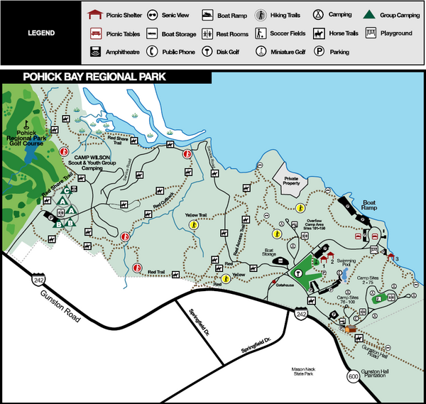 Pohick Bay Trail Map Pohick Bay Regional Park Map - 6501 Pohick Bay Drive Lorton Va 22079 •  Mappery