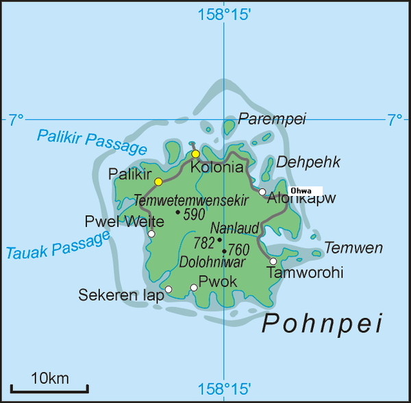 Pohnpei Island Map