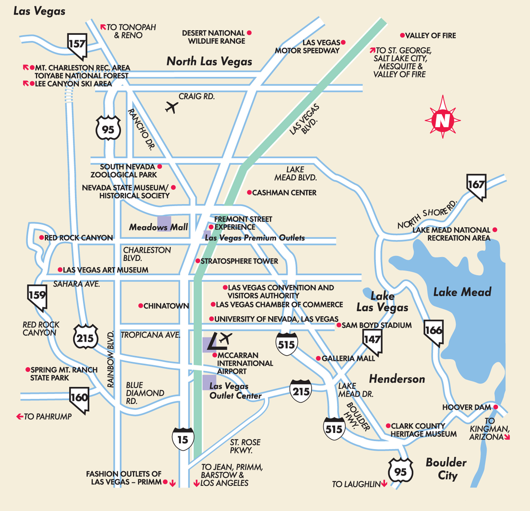 Map Of Las Vegas Nevada And Surrounding Area - Maping Resources