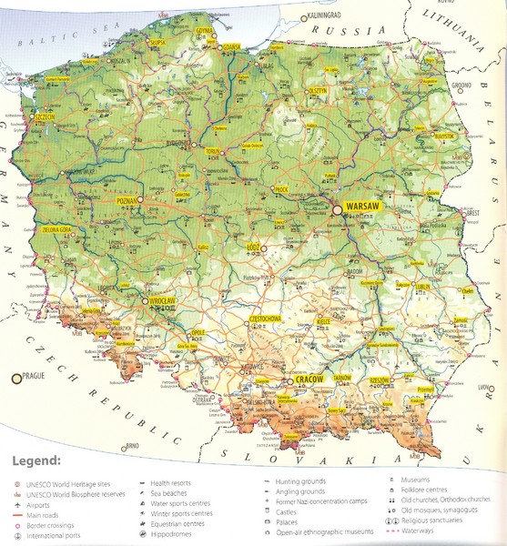 Poland Tourist Map