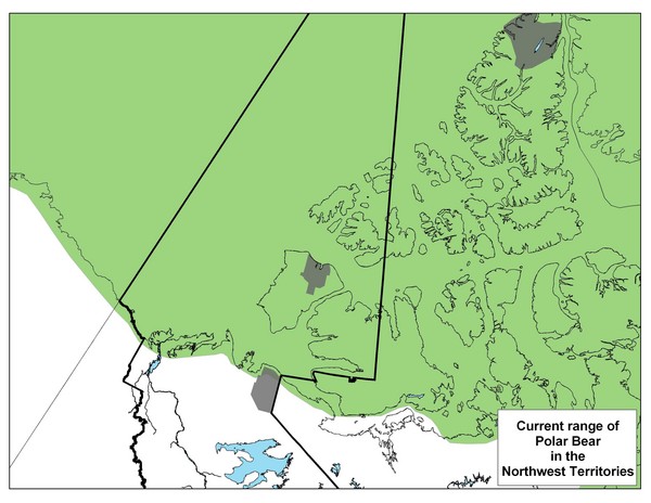 Polar Bear Range in Northwest Territories Map