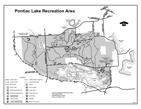 Pontiac Lake Recreation Area, Michigan Site Map