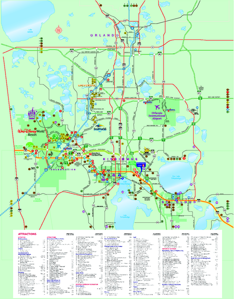 Popular Attractions in Kissimmee, Florida Map