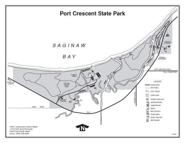 Port Crescent State Park, Michigan Site Map