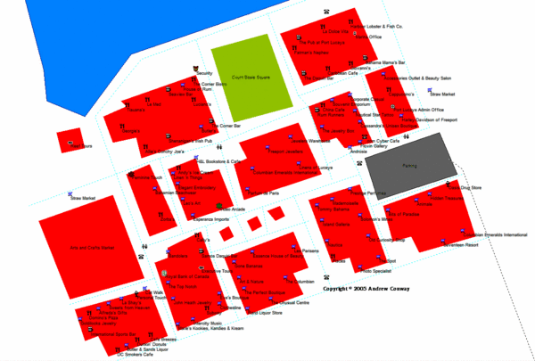 Port Lucaya Marketplace, Grand Bahama Island Guide Map