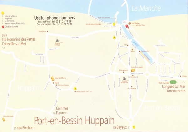 Port-en-Bessin Huppain Map