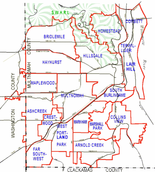 Portland, Oregon Neighborhood Map