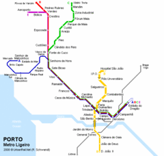 Porto Metro Ligeiro Map Porto Metro Ligeiro Map