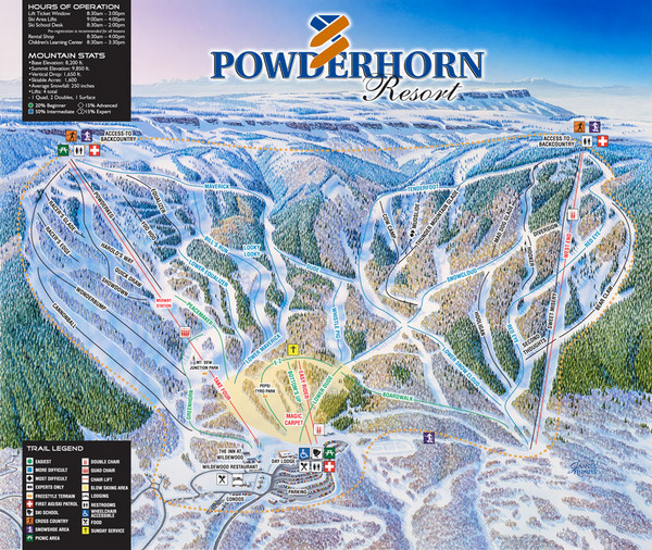 Powderhorn Resort Ski Trail Map