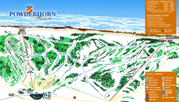 Powderhorn Ski Resort Map Powderhorn Ski Trail Map - 48338 Powderhorn Road Mesa Co • Mappery