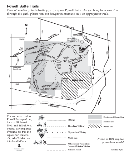 Powell Butte Nature Park Trail Map