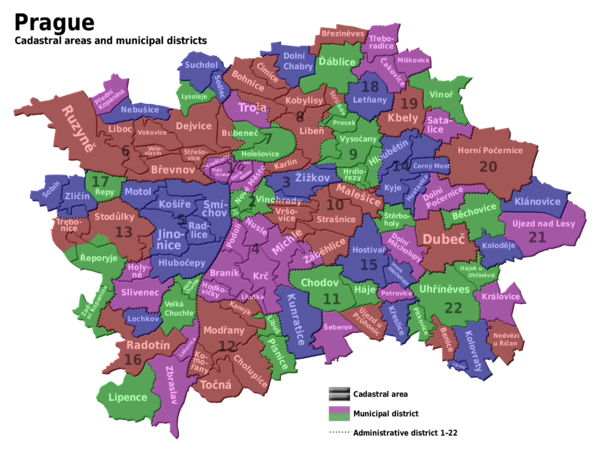 Prag Districts Map