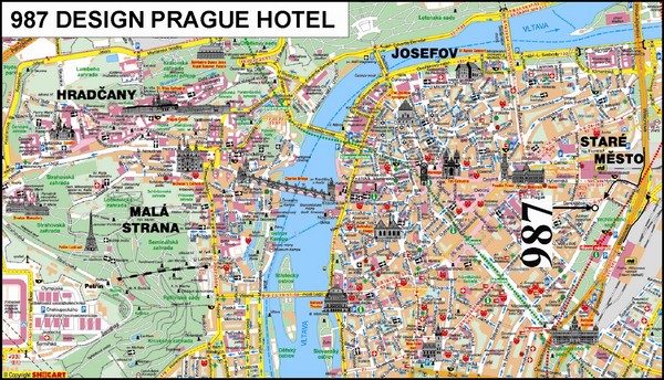 Prague Czech Republic Tourist Map Prague Mappery