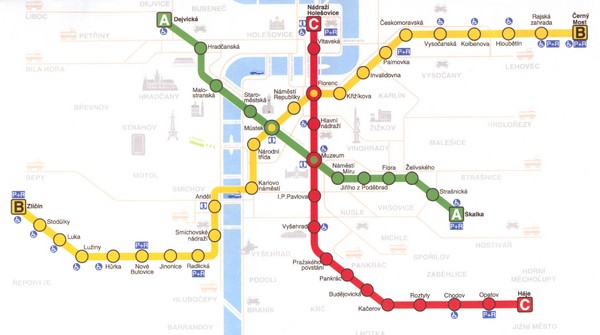 Prague Downtown Metro Map