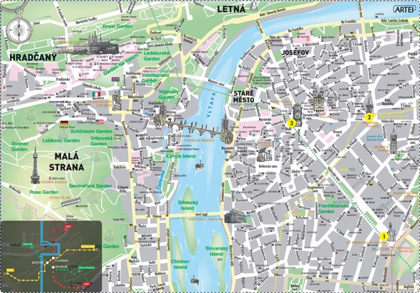 Prague Historical Center Map