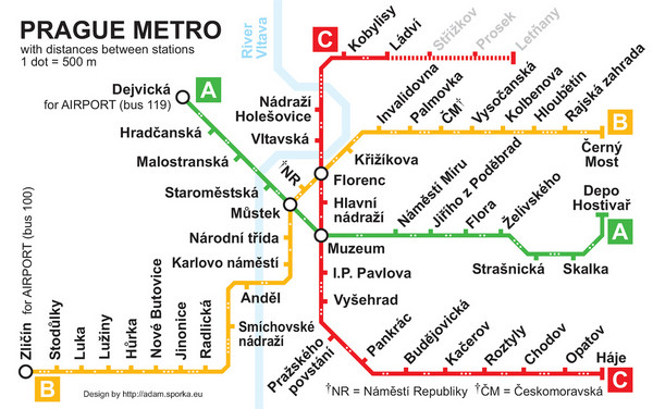 Prague Metro 2008 Map