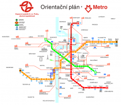 Prague Metro and Strret Car Map