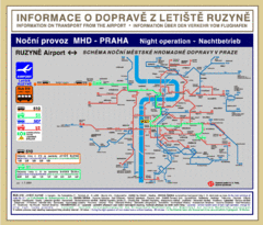 Prague Ruzyne Airport Night Public Transportation...