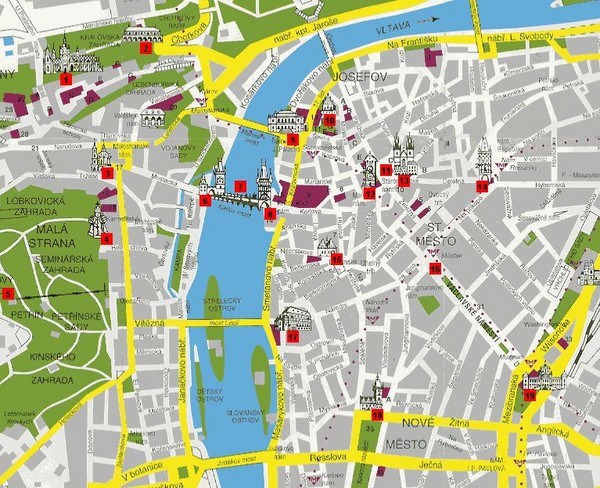 Prague Tourist Map