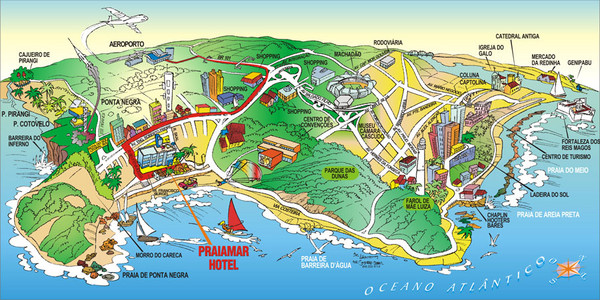 Praia de Ponta Negra, Natal, RN Map