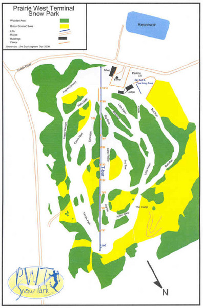 Prairie West Terminal Snow Park (Twin Towers) Ski Trail Map